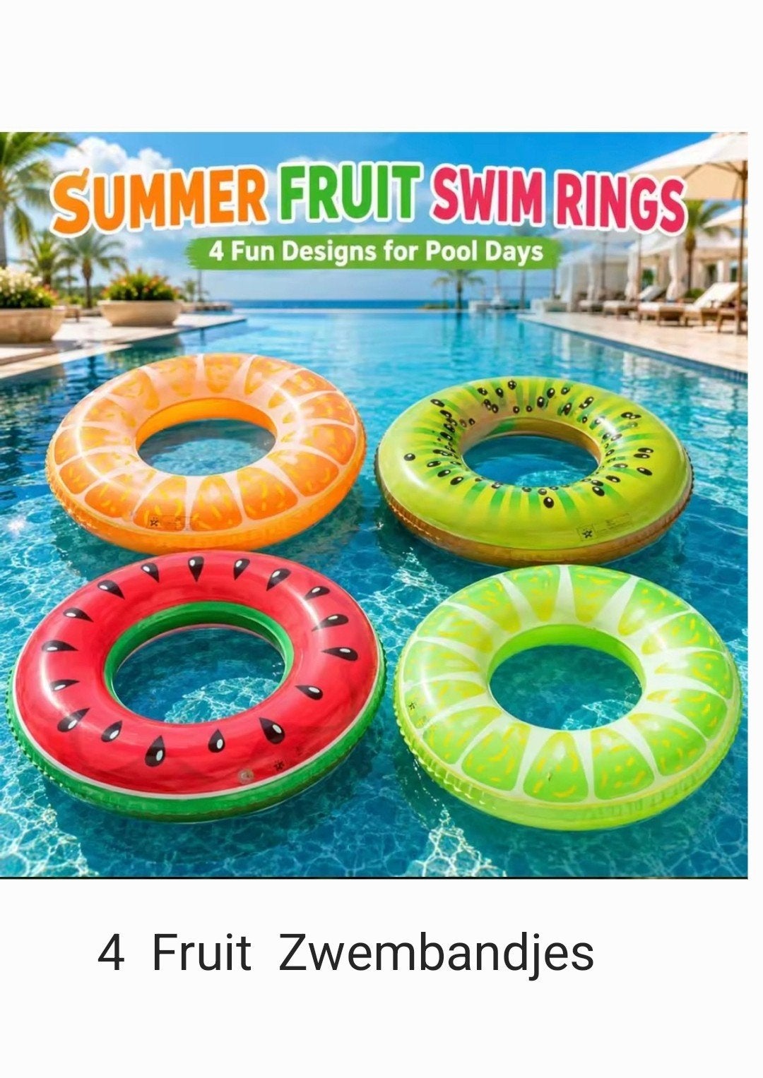 4 Fruit zwembandjes,  nieuw., Ophalen of Verzenden, Nieuw
