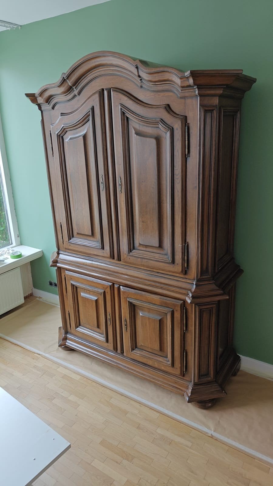 Antieke massief eiken kast - Barok stijl, Antiek en Kunst, Antiek | Meubels | Kasten, Ophalen