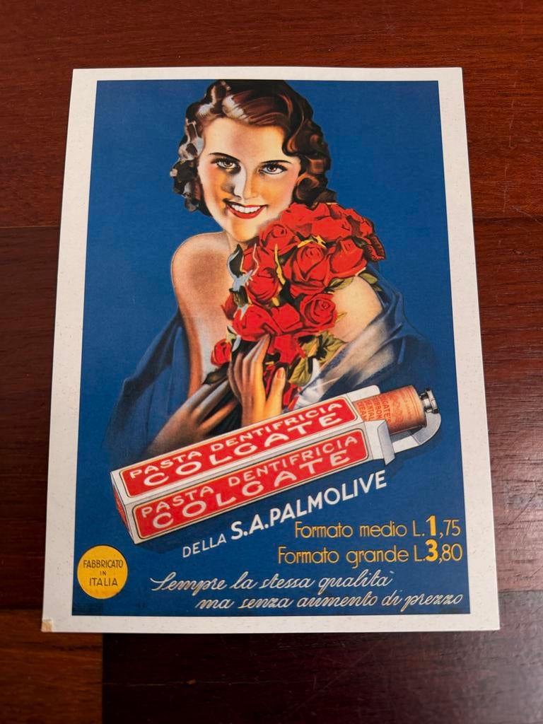 Vintage, antieke Colgate Palmolive ansichtkaart Italië, Ophalen of Verzenden, 1920 tot 1940, Ongelopen, Italië