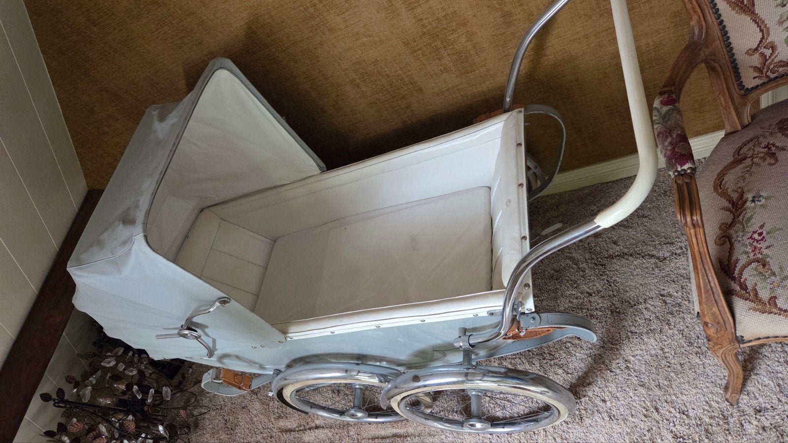Ouderwetse Kinderwagen - Vintage Stijl, Gebruikt, Ophalen of Verzenden, Met reiswieg, Kinderwagen