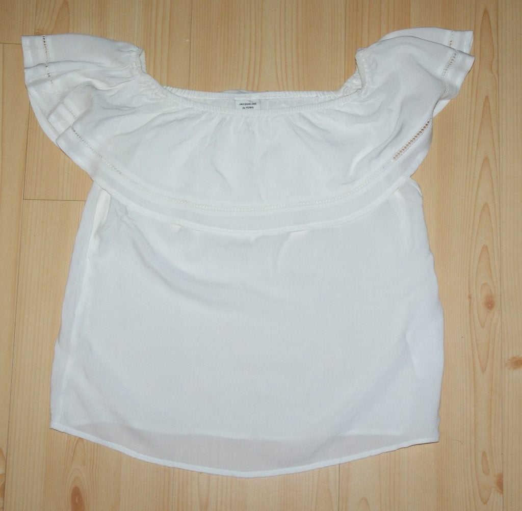 Jacqueline de yong mouwloze blouse maat 176 (36) met een, Gebruikt, Meisje, Overhemd of Blouse, Ophalen of Verzenden