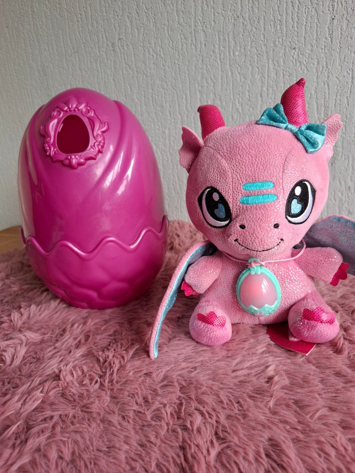 Baby Gemmy Dragons knuffel met ei - Roze draakje, Overige merken, Overige karakters, Overige typen, Ophalen of Verzenden