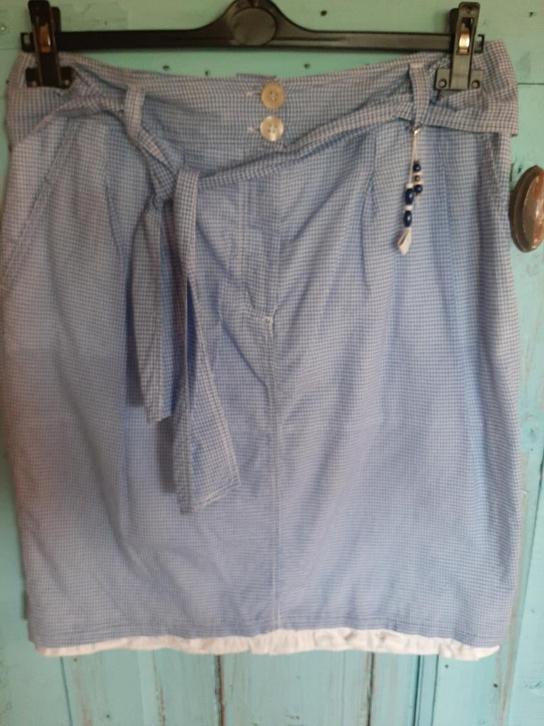 Jo & Co Sport, blauw-witte ruitjes rok maat 44, Kleding | Dames, Rokken, Blauw, Maat 42/44 (L), Nieuw, Ophalen of Verzenden
