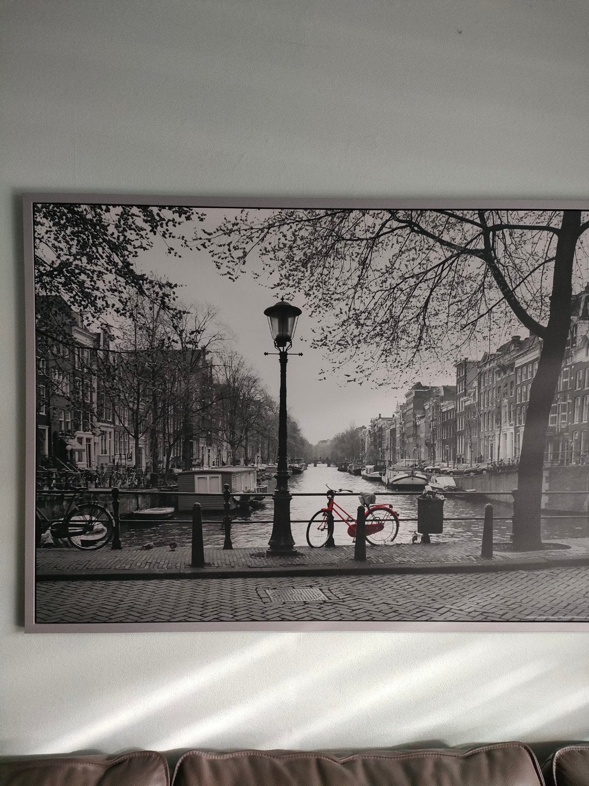ikea schilderij met rode fiets, Ophalen, Zo goed als nieuw, 125 cm of meer, Schilderij