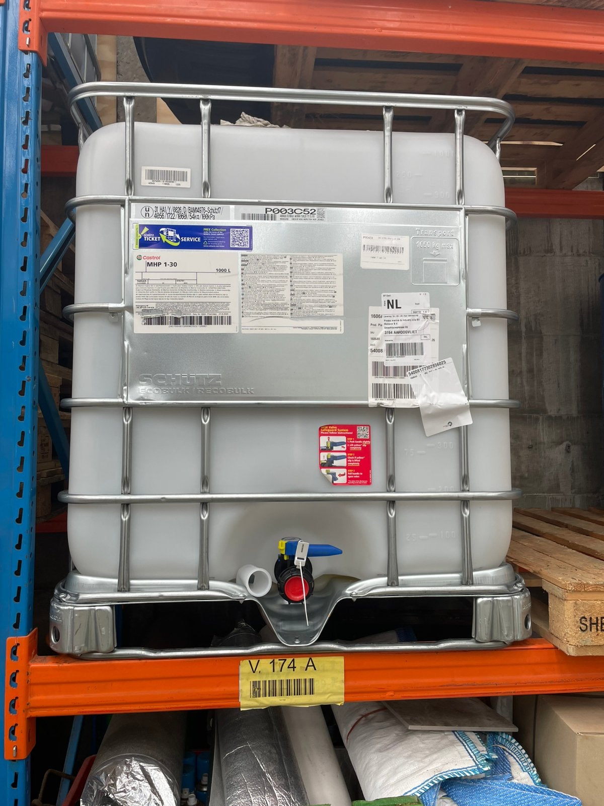 IBC 1000 liter, Ophalen, Overige materialen, Met kraantje, 150 liter of meer