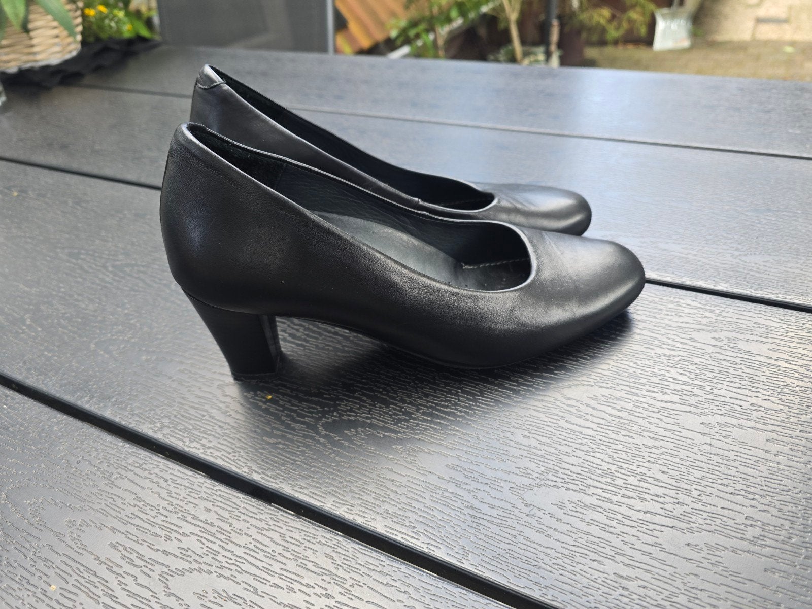Wolky @ work comfortabele zwarte leren pumps zgan maat 39,5, Zwart, Ophalen of Verzenden, Zo goed als nieuw, Wolky
