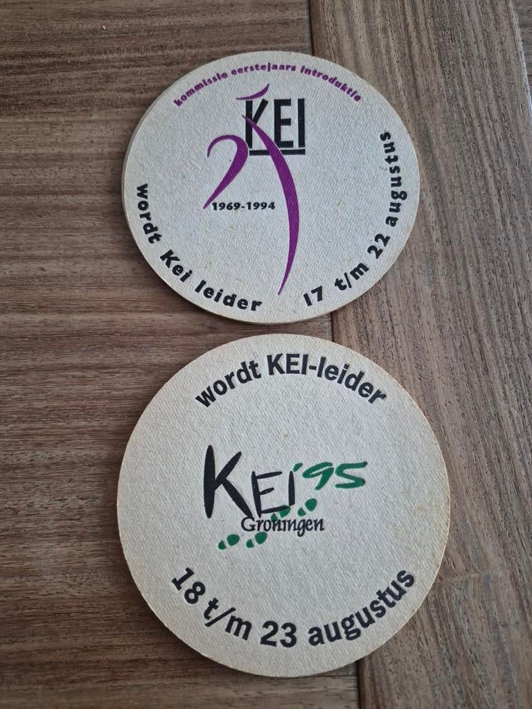 2 Heineken viltjes KEI-leider Groningen 1994 en 1995, Ophalen of Verzenden, Gebruikt, Viltje(s), Heineken