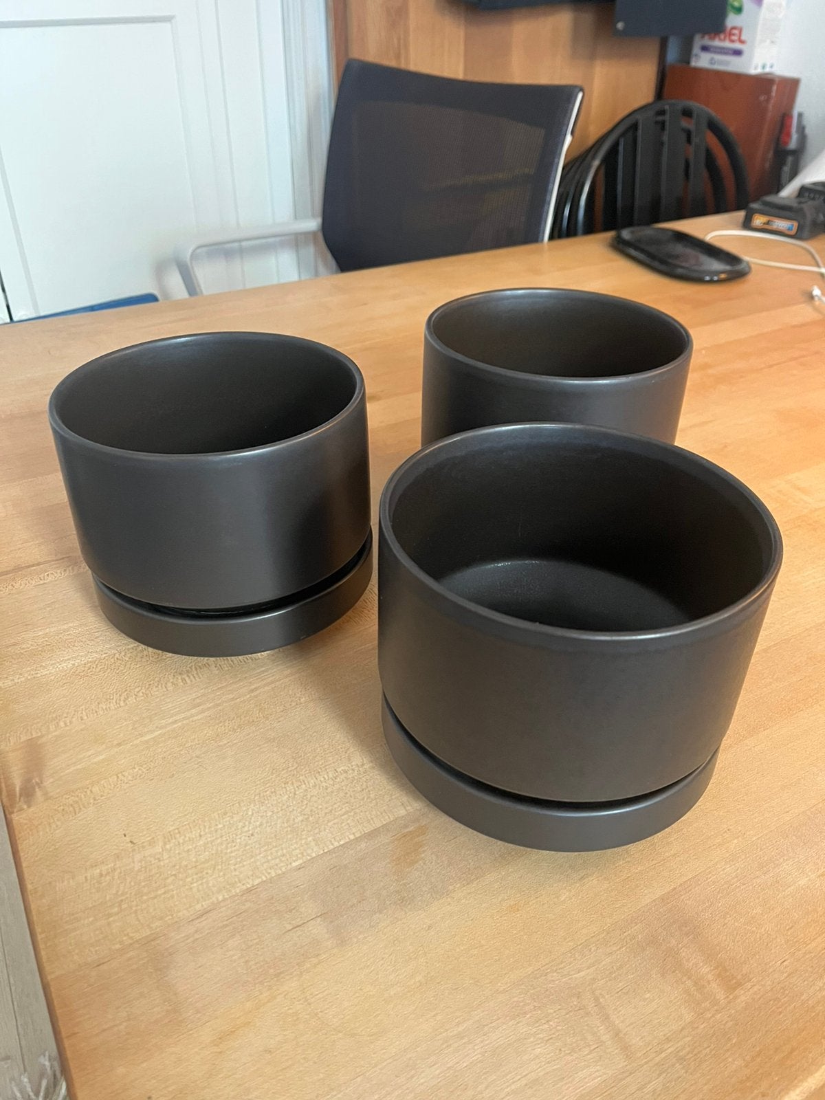 Drie Arabia Finland vintage bloempot cactus pot, Rond, Ophalen of Verzenden, Zo goed als nieuw, Aardewerk