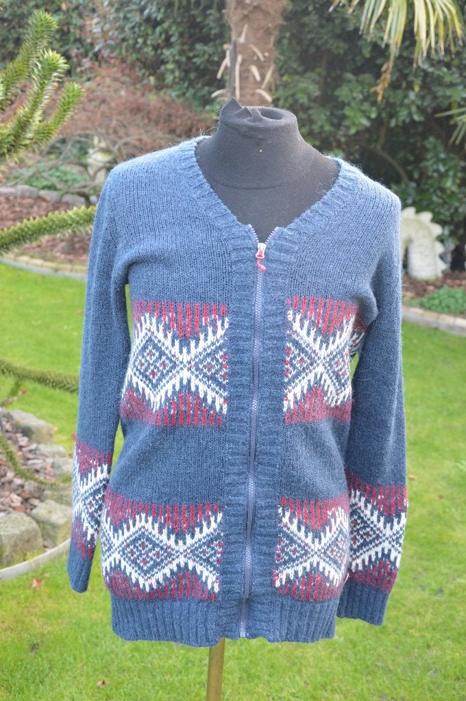 Human Nature vest/ Noorse trui stijl donkerblauw met wol, XL, Blauw, Maat 56/58 (XL), Ophalen of Verzenden, Gedragen
