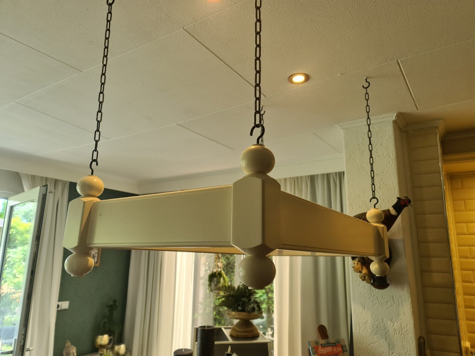 Keukenrek / Hanger voor pannen en keukengerei, Hout, Ophalen, Beige, Overige typen