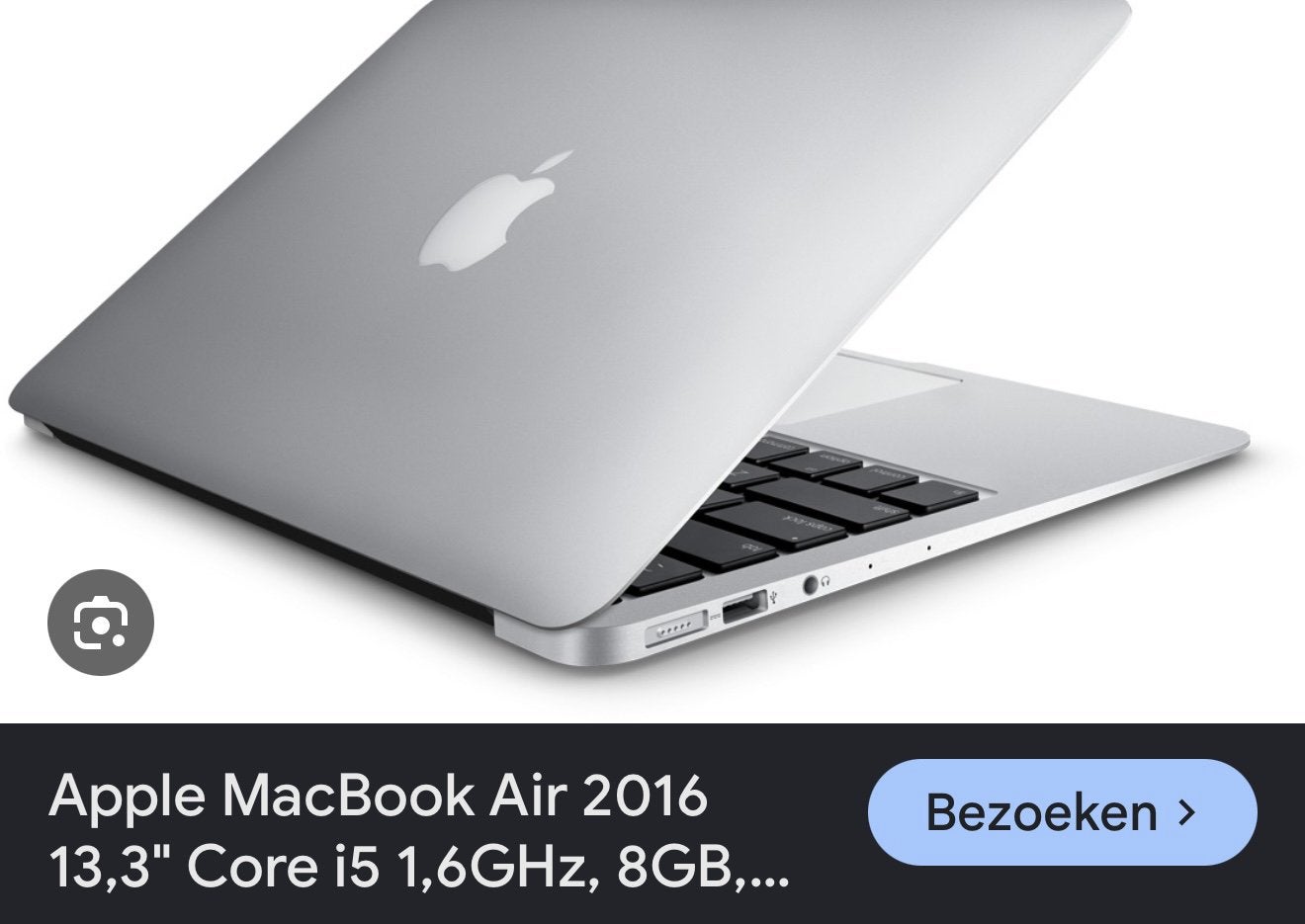 Macbook air 2016, Ophalen of Verzenden, Zo goed als nieuw, 4 GB of minder
