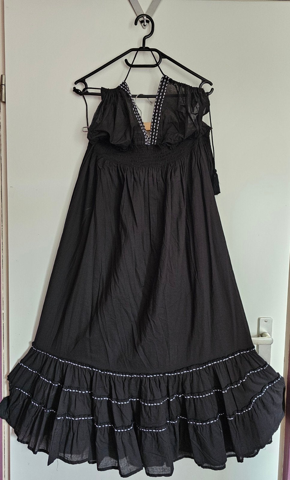 IBZMODE; PRACHTIGE LANGE HALTER JURK ZGAN, Kleding | Dames, Ophalen of Verzenden, Zo goed als nieuw, Zwart, Overige typen