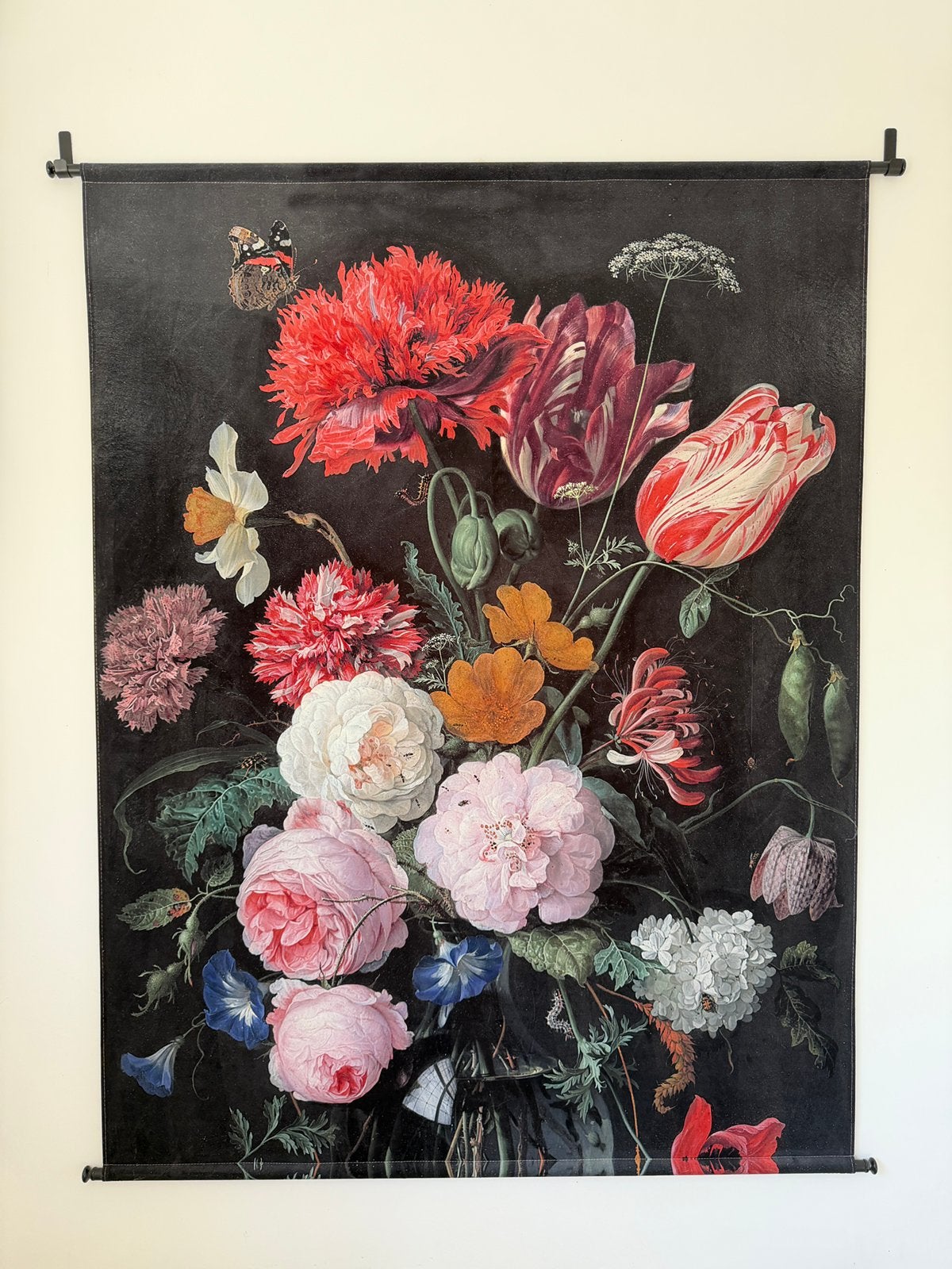 Schilderij op stoffen doek 130x170, Ophalen of Verzenden, Bloemen