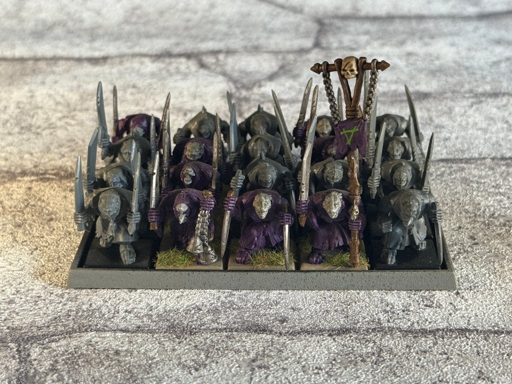 20x Skaven Plague Monks met full command en movement tray, Ophalen of Verzenden, Gebruikt, Warhammer, Figuurtje(s)