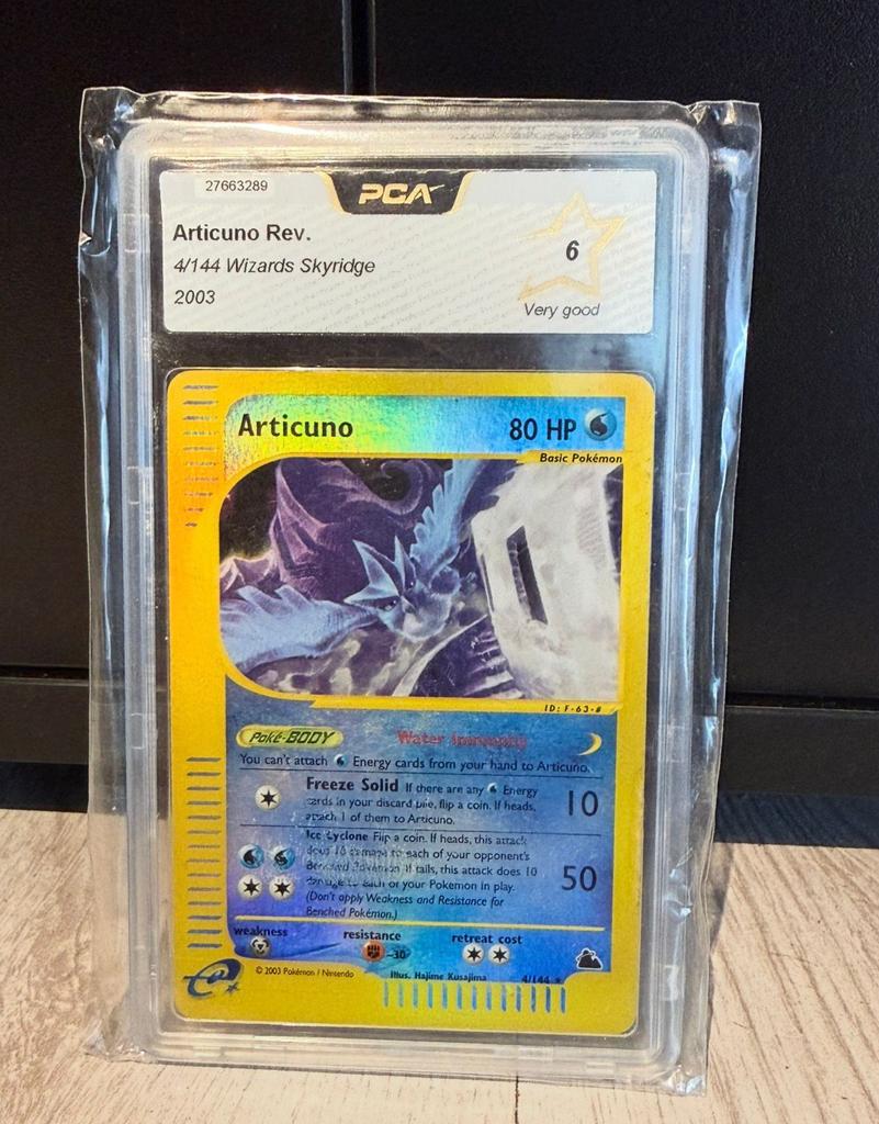 Articuno Rev Holo Skyridge 4/144 PCA 6 Pokémon Kaart, Ophalen of Verzenden, Gebruikt, Losse kaart, Foil