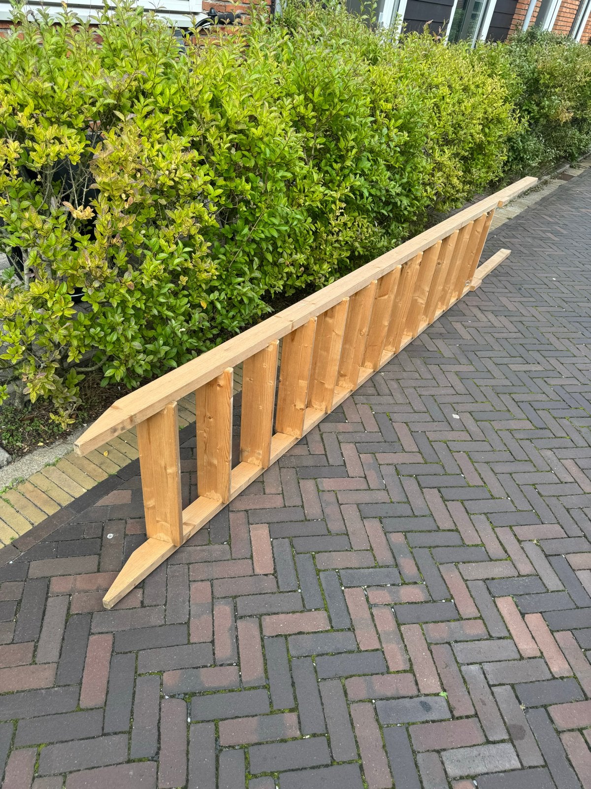 Houten ladder / molenaarstrap 400x60 cm - Zeer nette staat, Ophalen, Zo goed als nieuw, Ladder, 4 meter of meer