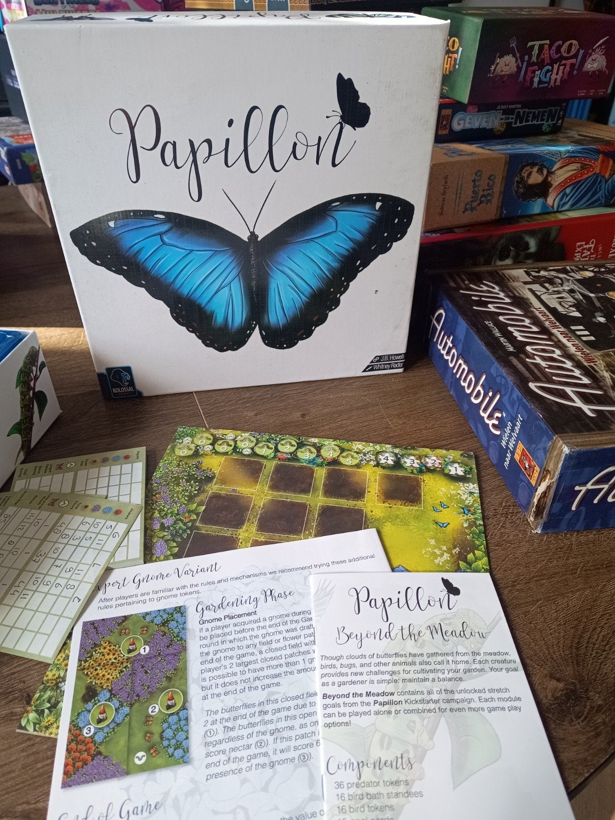 Papillon kickstarter inclusief uutbreidingen, Hobby en Vrije tijd, Drie of vier spelers, Ophalen of Verzenden, Zo goed als nieuw