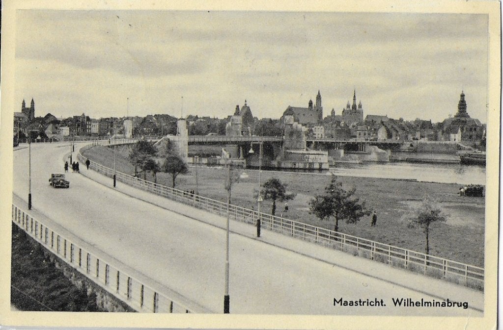 Maastricht wilhelminabrug oude gelopen ansichtkaart (6850), Ophalen of Verzenden, Voor 1920, Gelopen, Limburg