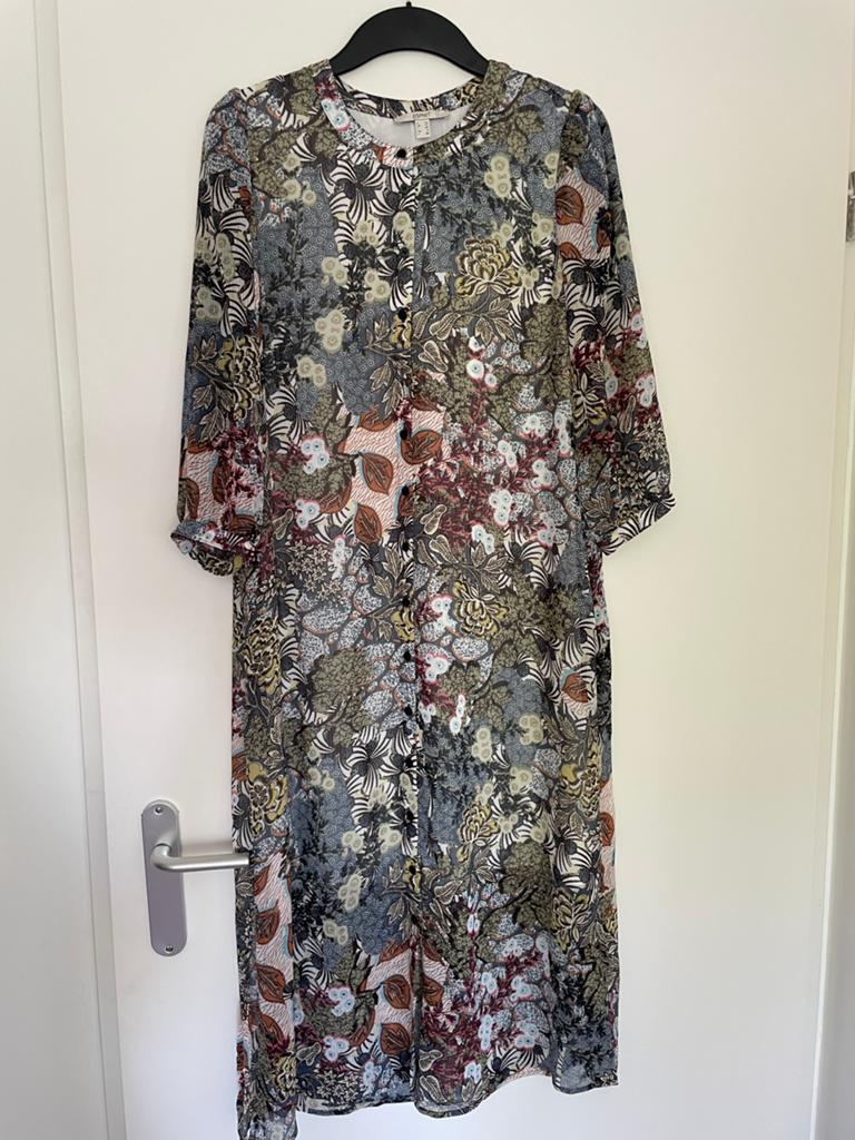 Blauwe chiffon jurk van Esprit maat 36, Blauw, Ophalen of Verzenden, Zo goed als nieuw, Maat 36 (S)