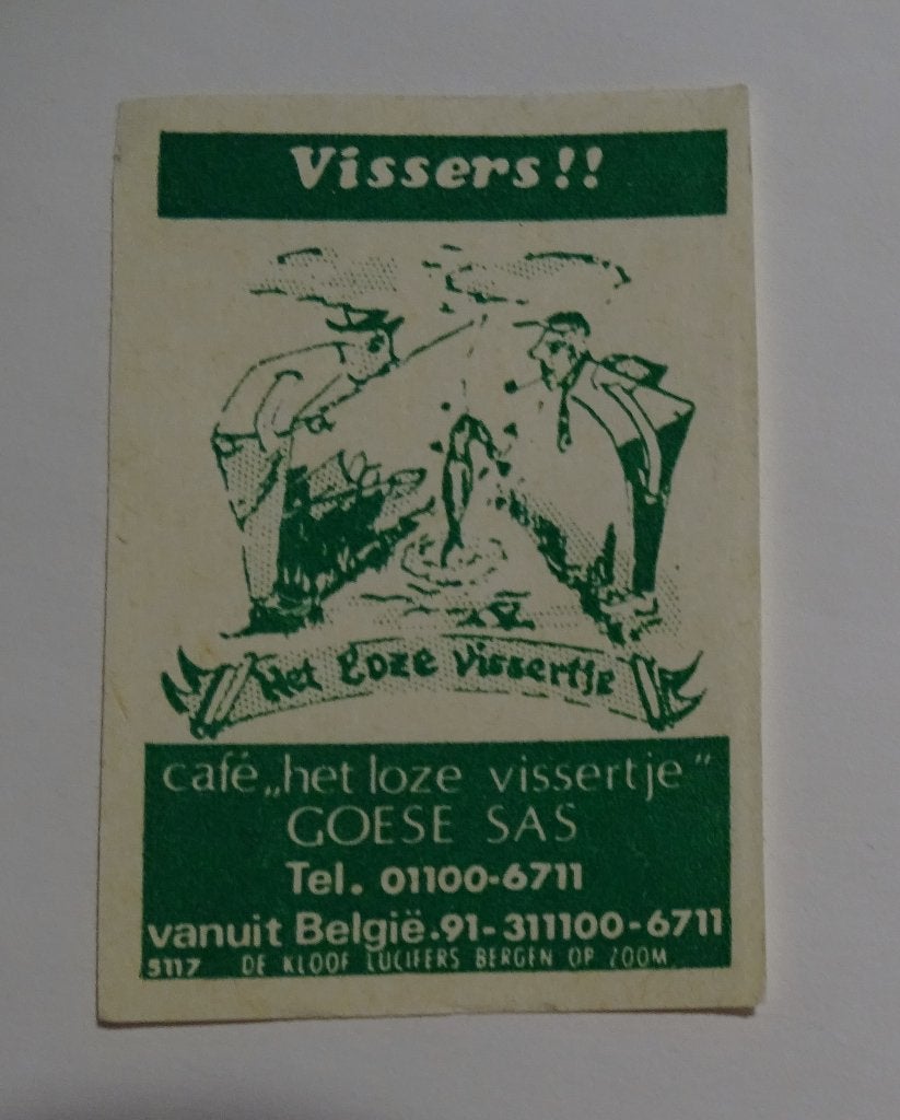 Café    HET LOZE VISSERTJE    GOESE SAS, Verzamelen, Verzenden, Gebruikt, Luciferdoosjes of -merken