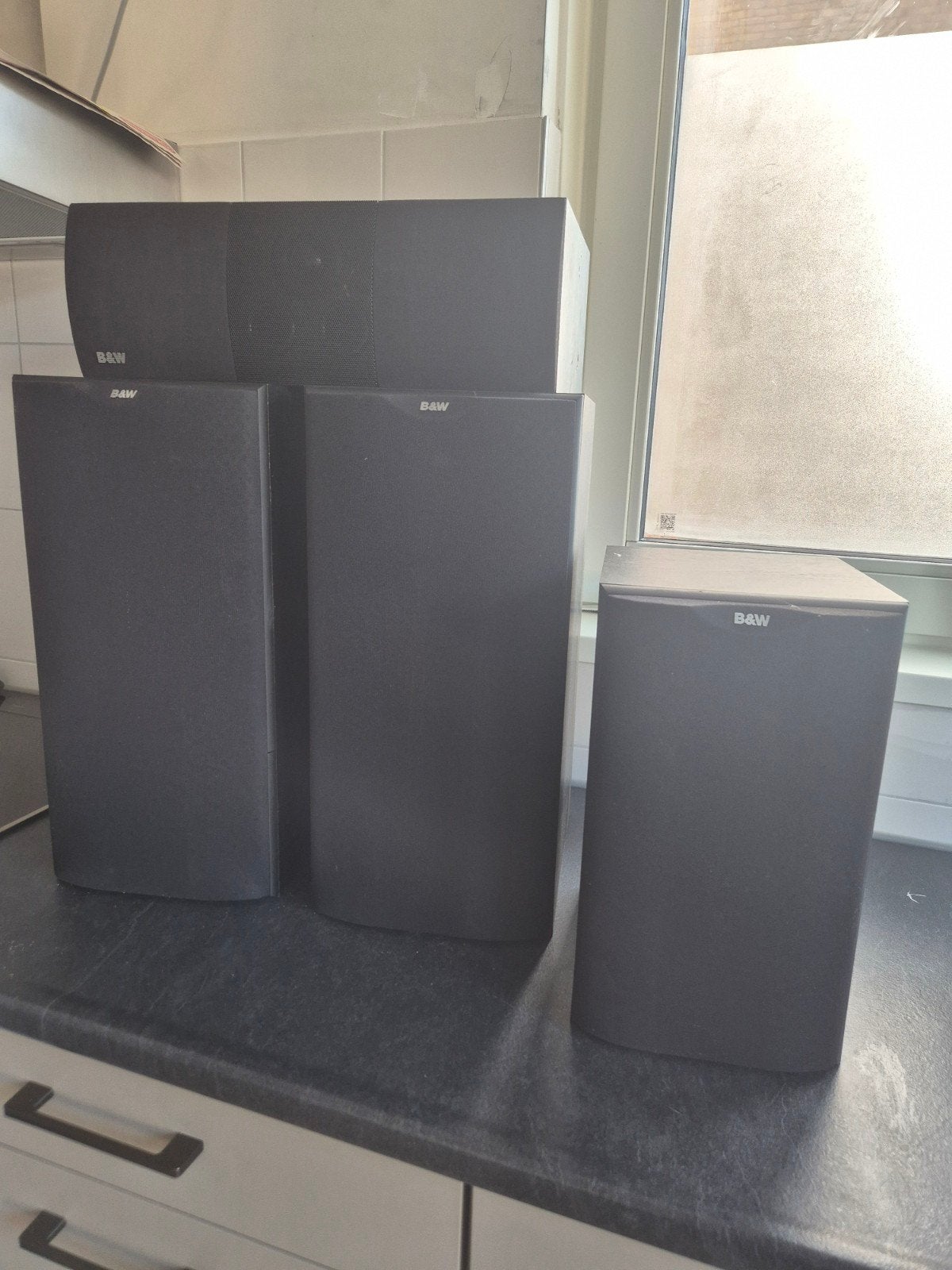 B&W Speakers 600,601,602, Gebruikt, 70 watt of meer, Overige spelers, Ophalen