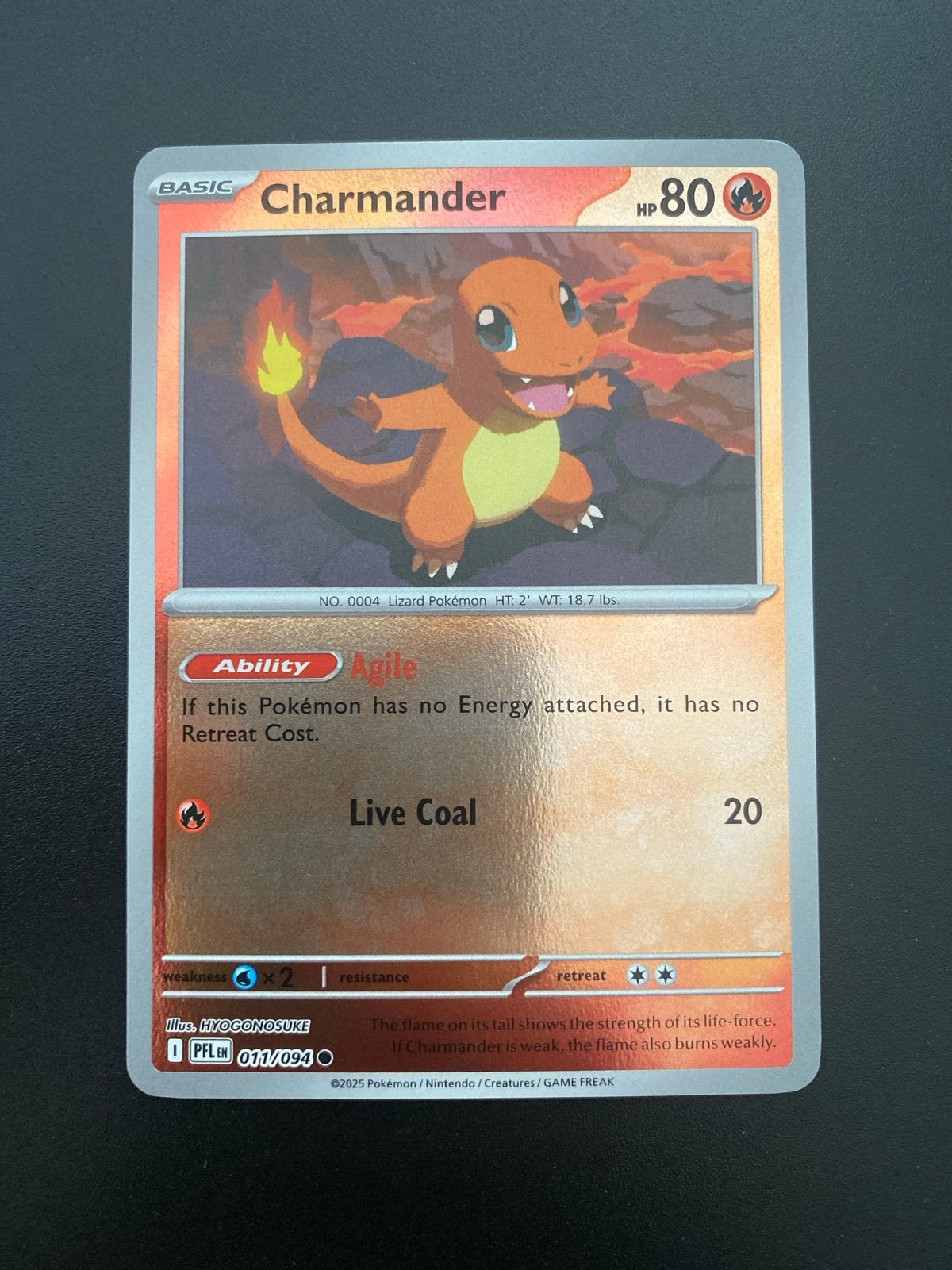 Charmander 011/094 Reverse Holo Phantasmal Flames, Ophalen of Verzenden, Zo goed als nieuw, Losse kaart, Foil