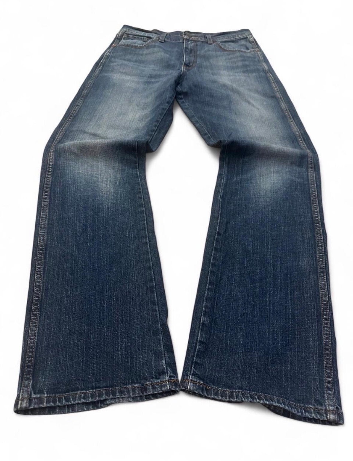 Wrangler WRT20J Bootcut Jeans W32 L34 Donkerblauw Denim, Ophalen of Verzenden, Gedragen, Blauw, W32 (confectie 46) of kleiner