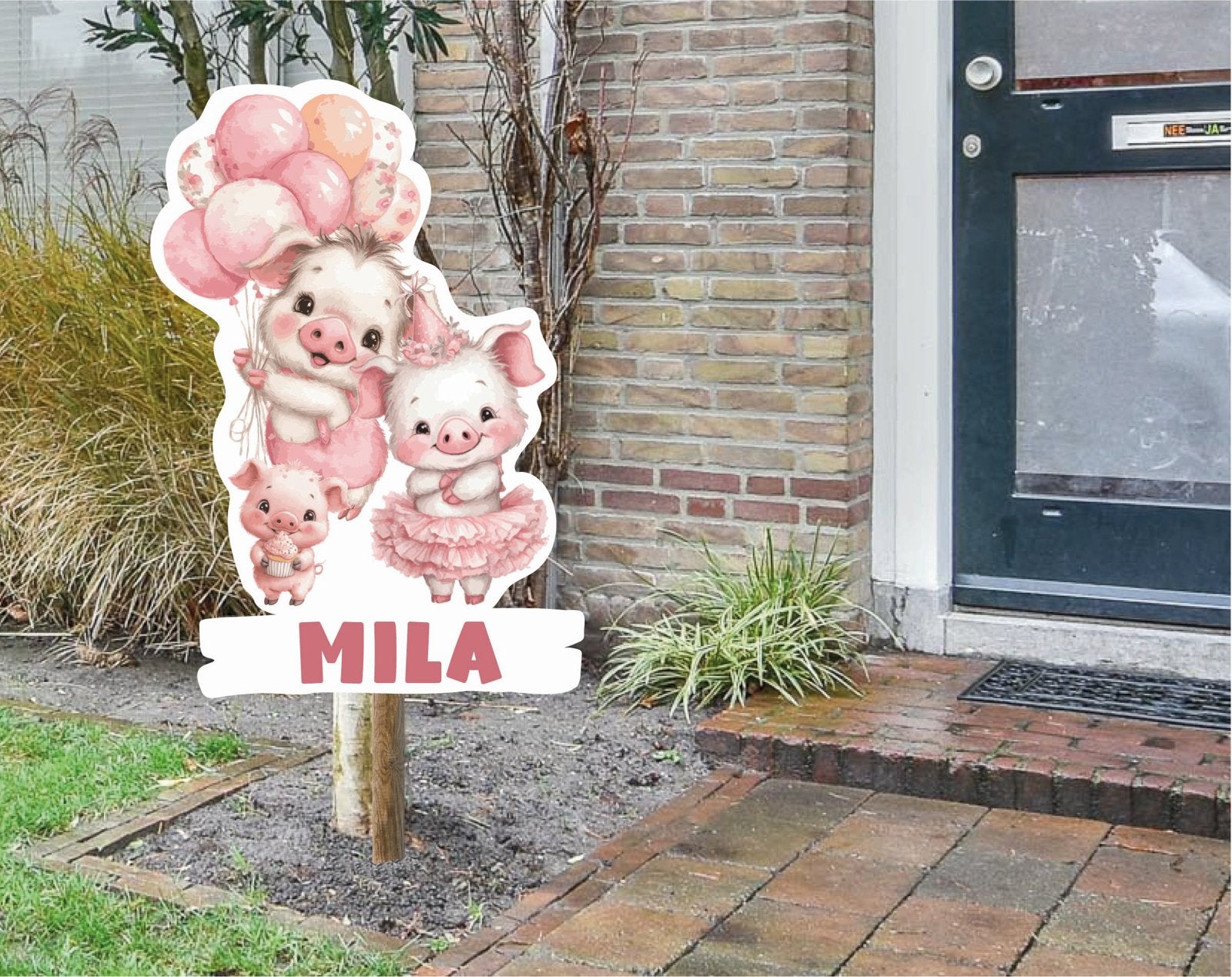 Geboortebord/Raambord/Raamsticker Varken - StudioJitske, Ophalen of Verzenden, Nieuw, Geboortebord