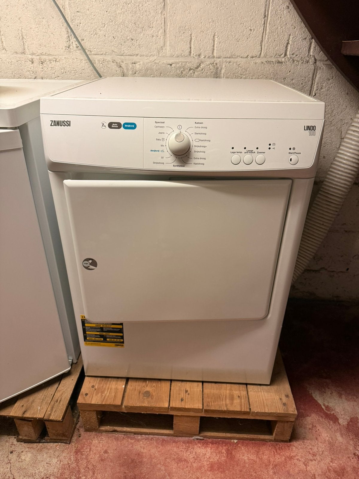 Zanussi Lindo wasdroger, Witgoed en Apparatuur, Ophalen, 6 tot 8 kg, Gebruikt, Luchtafvoer
