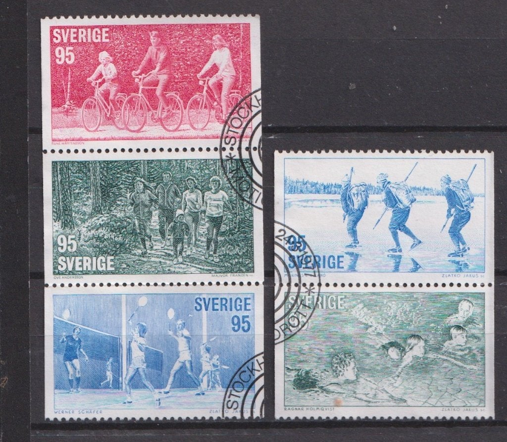 Zweden 1977; Sport, Michel 976-980, gebruikt., Postzegels en Munten, Ophalen of Verzenden, Zweden, Gestempeld
