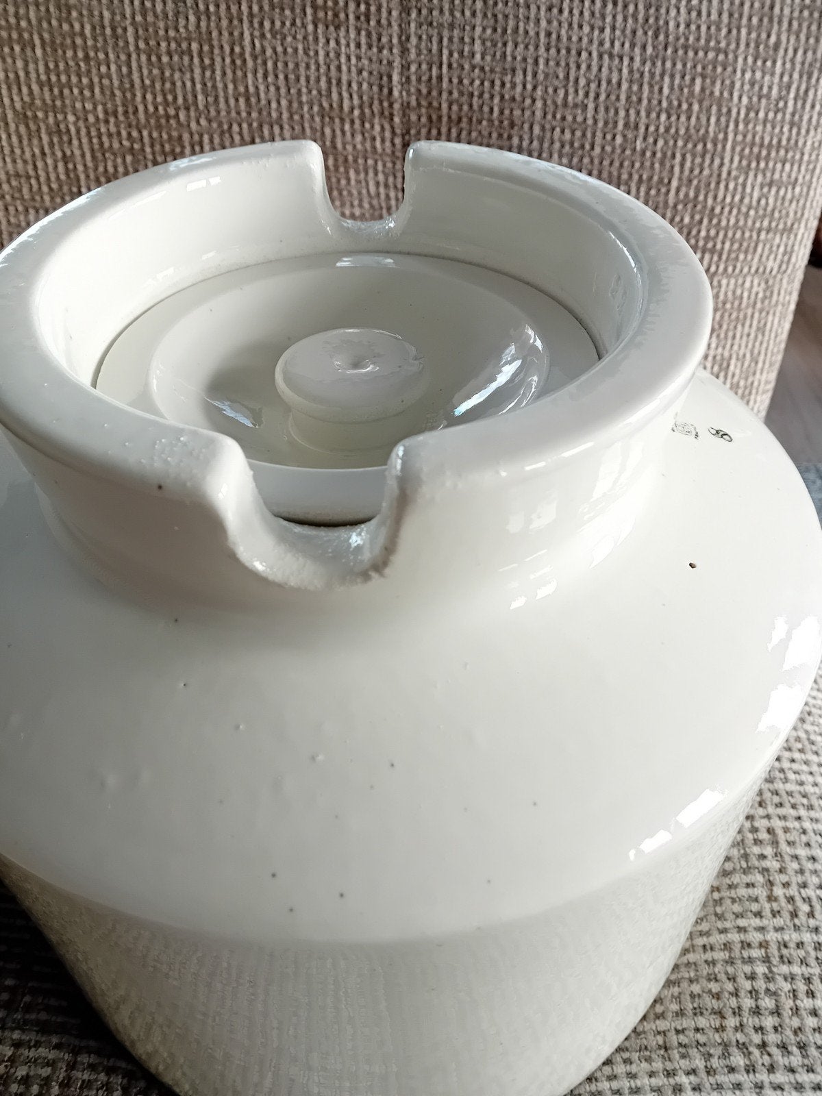 Antieke Franse Terrine Pot met Deksel - Wit Keramiek, Antiek en Kunst, Antiek | Keramiek en Aardewerk, Ophalen