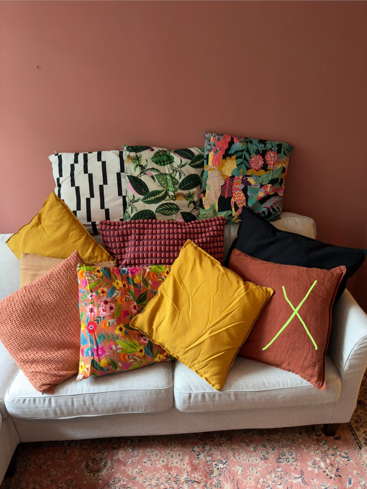 Sierkussens 50x50 en 65x65, €2,50 per stuk, samen €20,00, Huis en Inrichting, Woonaccessoires | Kussens, Ophalen, Vierkant, Zo goed als nieuw