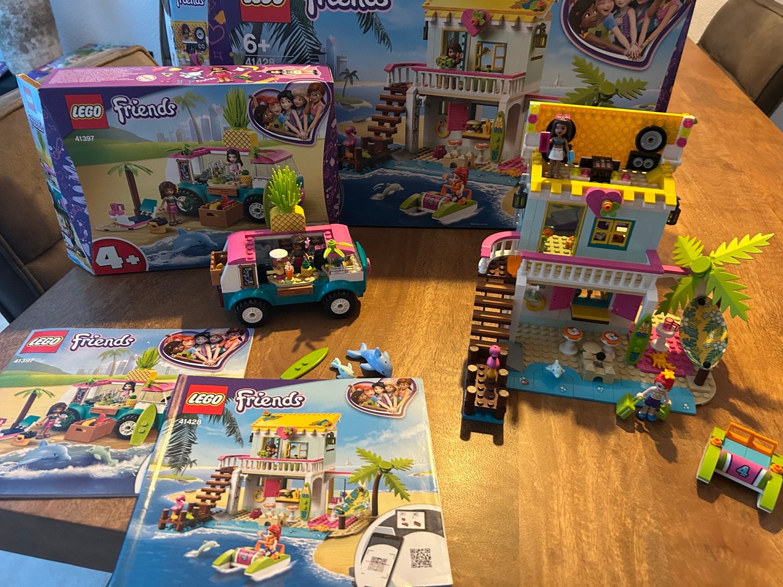 LEGO Friends Strandhuis en Foodtruck (41428 & 41397), Lego, Friends, Ophalen of Verzenden, Zo goed als nieuw