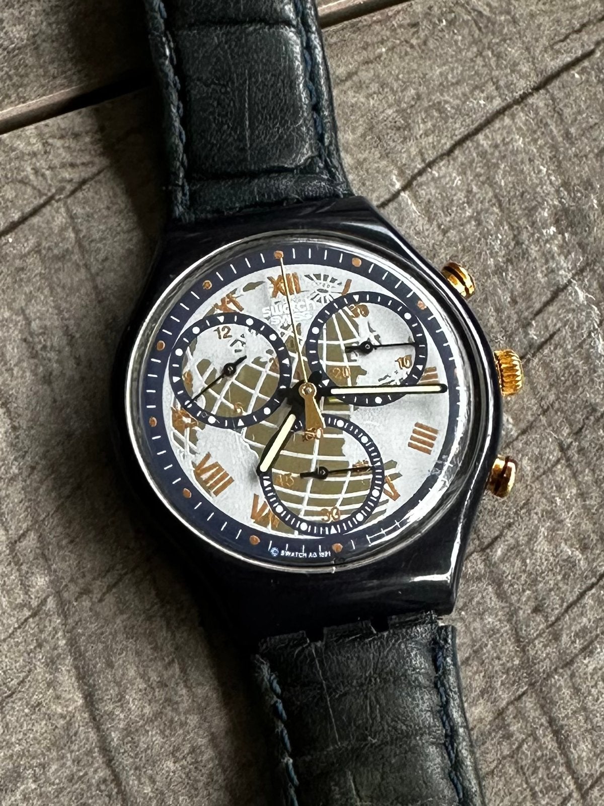 Vintage Swatch Chronograaf Horloge, Kunststof, Polshorloge, Swatch, Ophalen of Verzenden