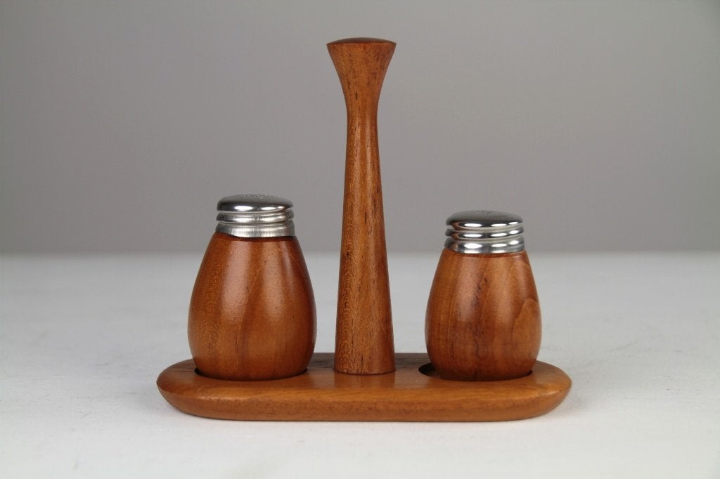 Teak peper- en zoutstel - Karl Holmberg — Zweden, jaren 60, Overige typen, Hout, Ophalen of Verzenden, Zo goed als nieuw