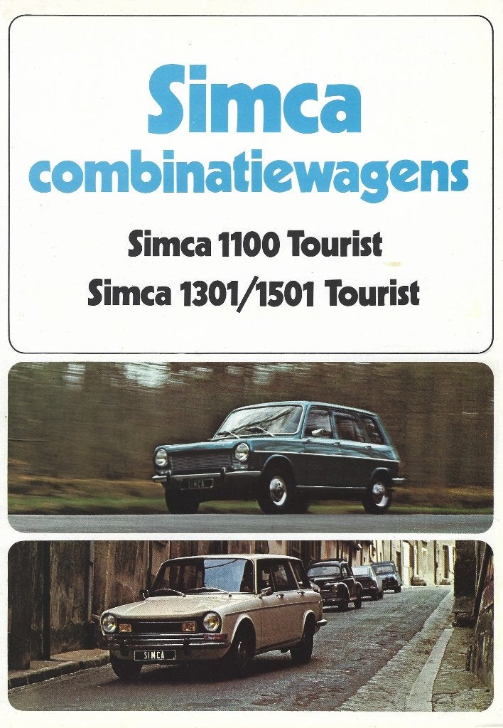 Folder Simca 1100 , 1301 en 1501 Tourist 1974, Ophalen of Verzenden, Gelezen, Overige merken
