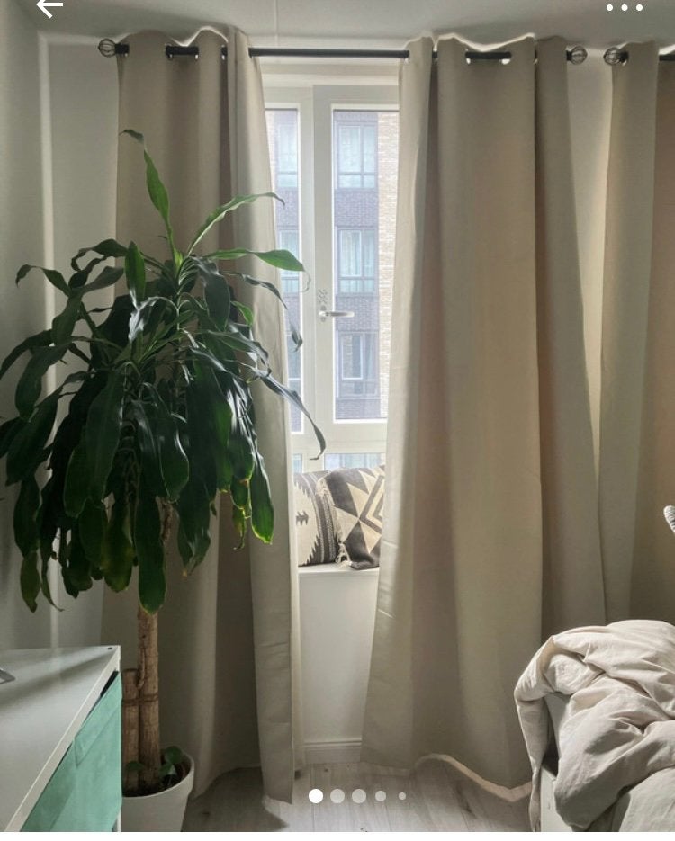 2 paar overgordijnen beige 140x260, Met ringen, Gebruikt, Verzenden, Beige