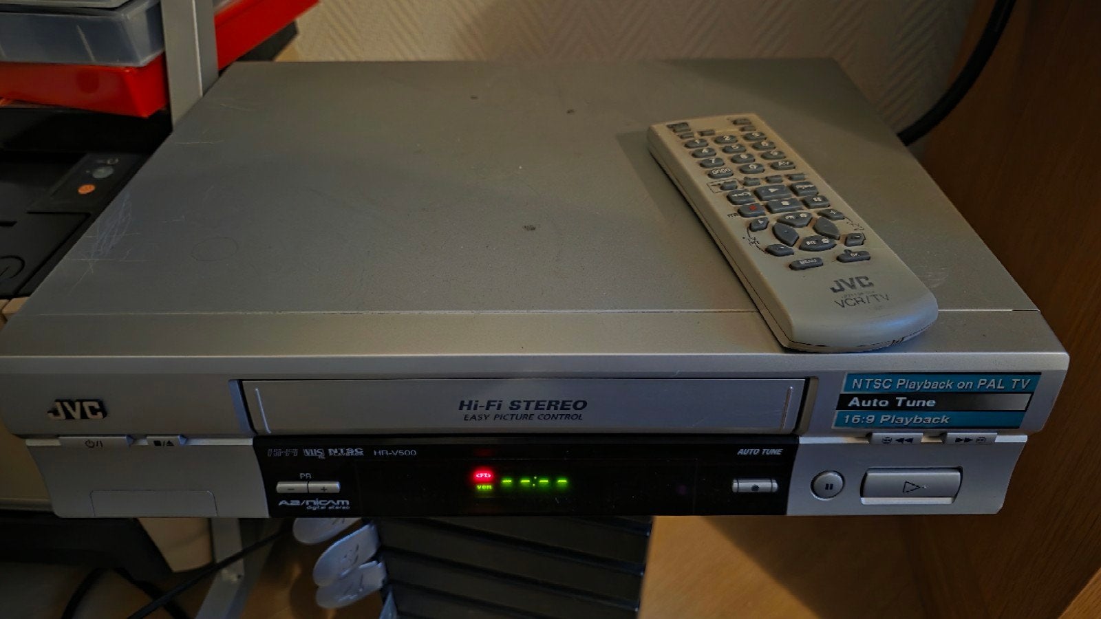 JVC HR-V500 VHS-speler met afstandsbediening, Ophalen of Verzenden, Gebruikt, VHS-speler of -recorder