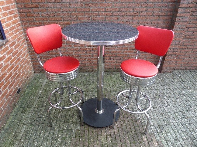 FIFTIES SIXTIES AMERIKAANSE BARKRUKKEN BEL AIR BARTAFEL, Ophalen, 60 tot 90 cm, Met voetsteun, Zo goed als nieuw