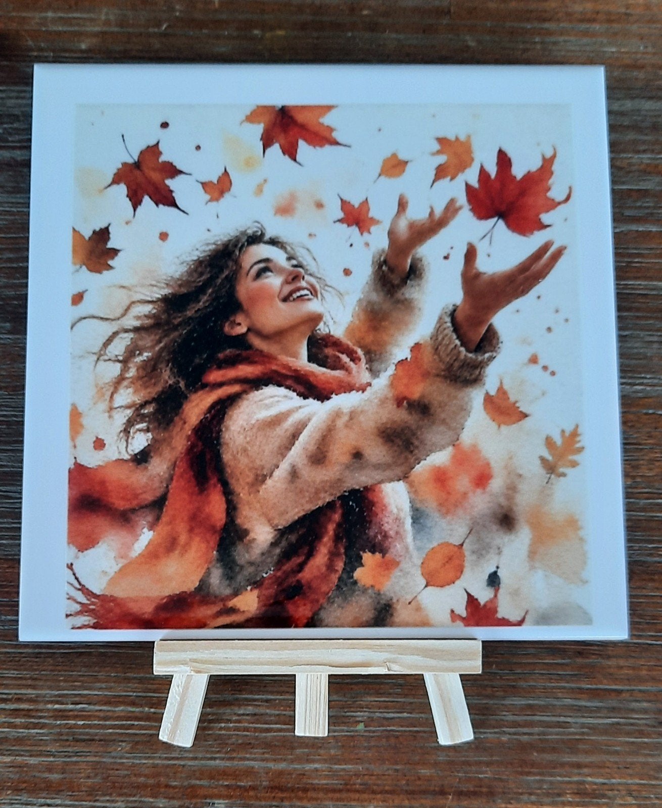 handgemaakte tegel. Herfst, Ophalen of Verzenden, Nieuw, Steen/keramiek
