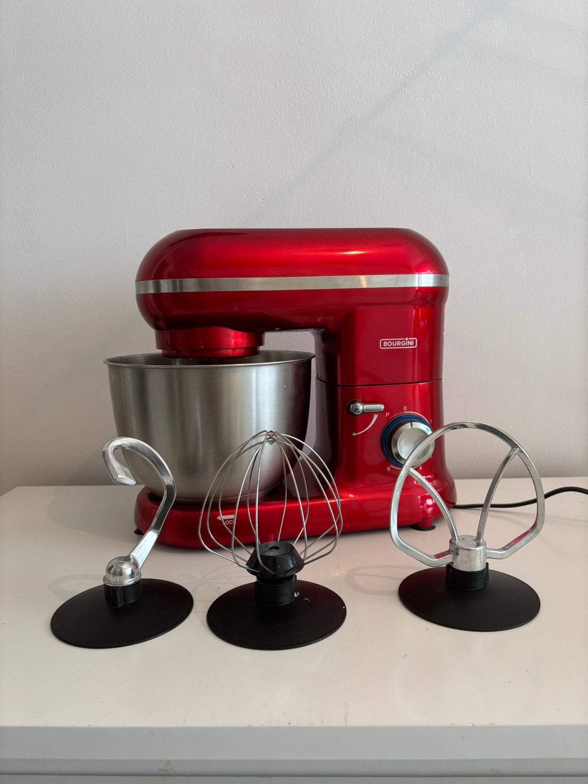 Bourgini Keukenmachine Rood, 3 tot 4 liter, Ophalen of Verzenden, Zo goed als nieuw, 3 snelheden of meer