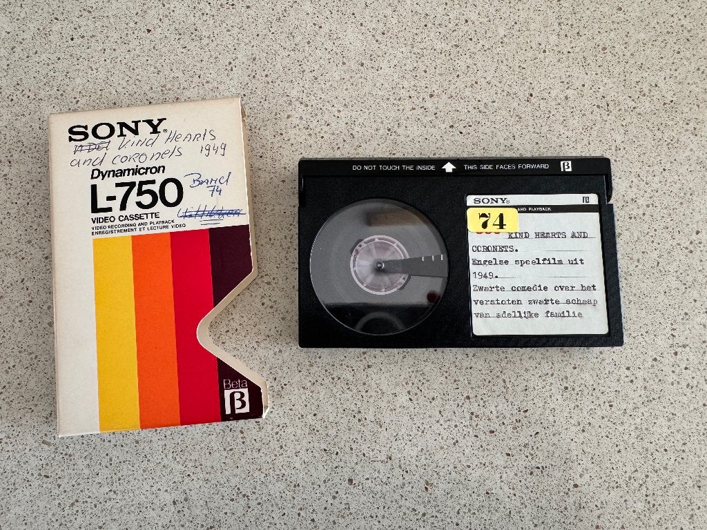 Kind Hearts and Coronets (1949) op Sony Betamax L-750, Nederlands ondertiteld, Betamax, Ophalen of Verzenden, Komedie