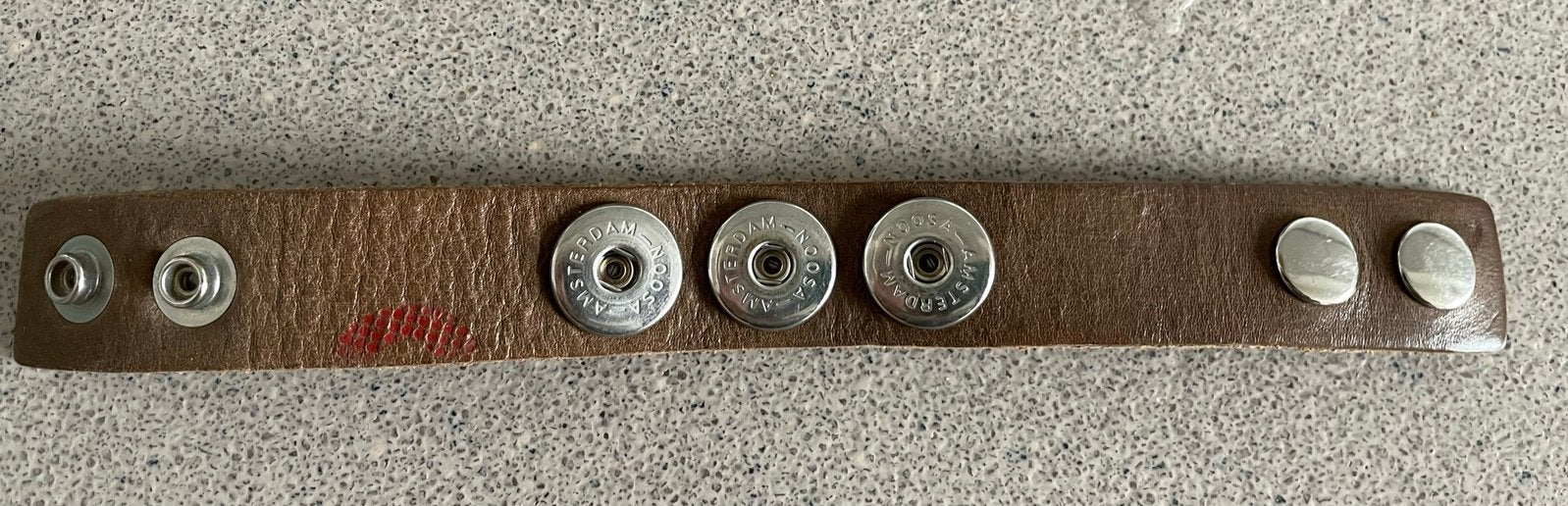 Noosa Amsterdam armband taupe maat s, Verzenden, Zo goed als nieuw, Bruin, Leer