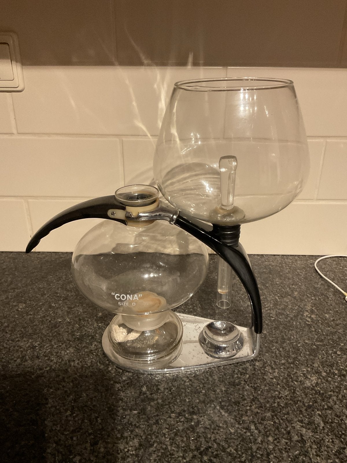 Cona Koffiemachine - Vintage Glazen Sifon Koffiezetapparaat, Gebruikt, Koffiemachine, Gemalen koffie, Ophalen of Verzenden