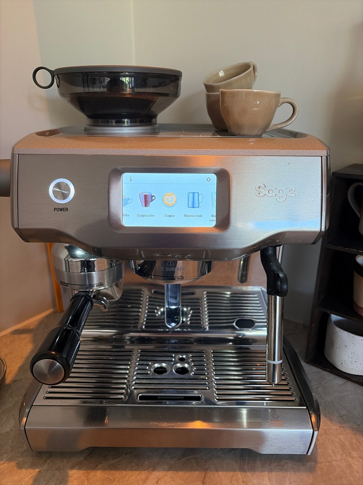 Sage Oracle Touch Espresso Machine, Witgoed en Apparatuur, Afneembaar waterreservoir, Espresso apparaat, Zo goed als nieuw, 2 tot 4 kopjes