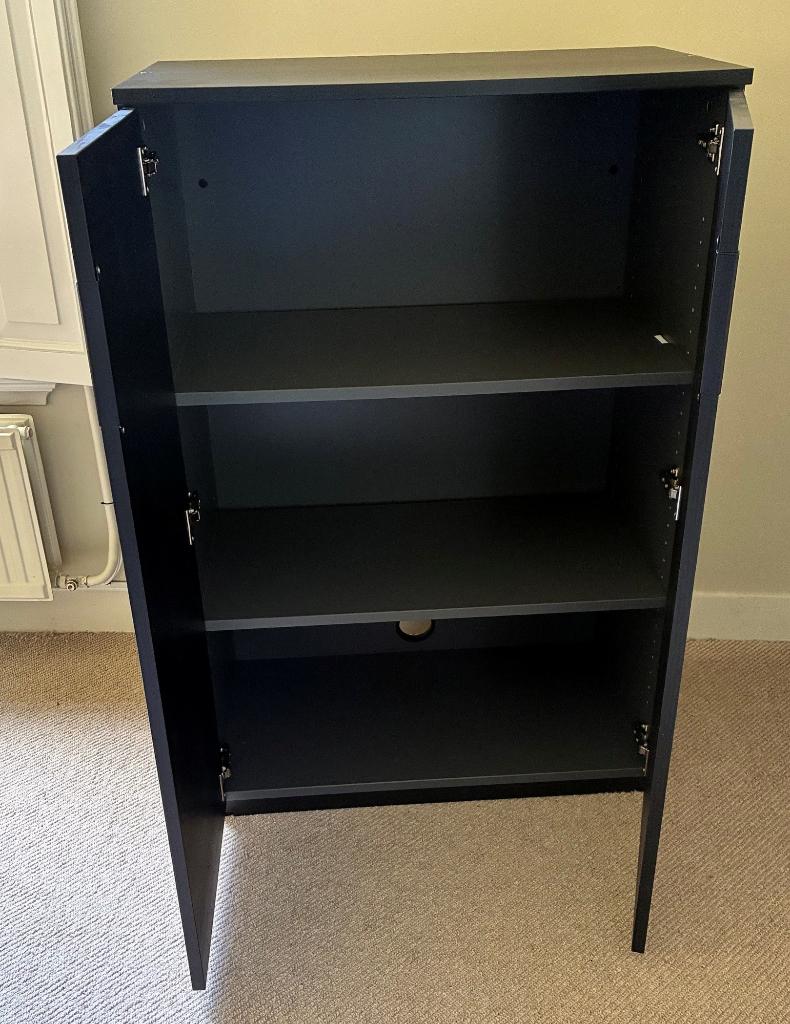 Kantoor kast zwart eiken fineer, Huis en Inrichting, Kasten | Boekenkasten, Ophalen, Met deur(en), 100 tot 150 cm, 50 tot 100 cm