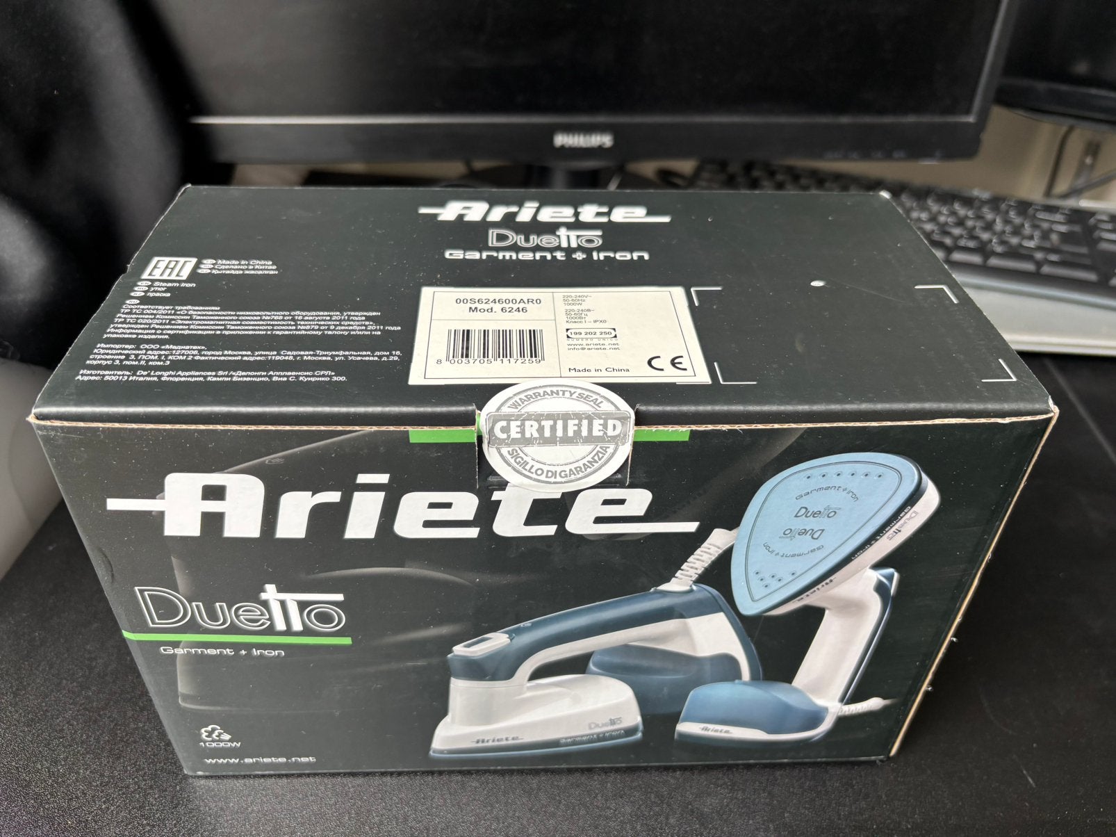 Ariete 6246 Duetto Kledingstomer + Strijkijzer – nieuw, Ophalen of Verzenden, Nieuw