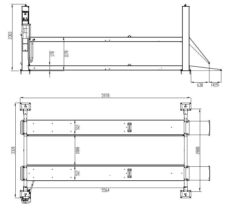 Wolf WL464L 4-kolomshefbrug 5,65 METER rijbaanlengte, Ophalen, Nieuw
