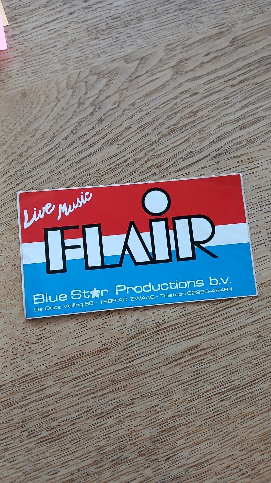 Sticker band live music FLAIR, Blue Star Productions, ZWAAG, Ophalen of Verzenden, Zo goed als nieuw