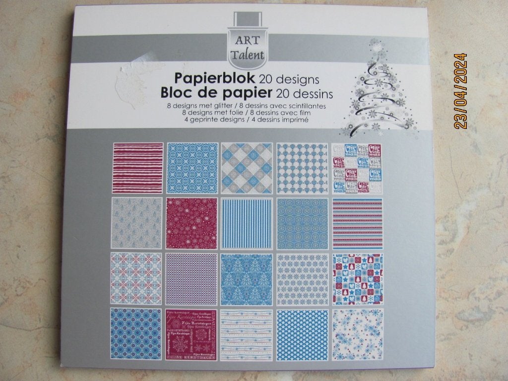 NIEUWSTAAT papier PAPIERBLOK 20 designs CHRISTMAS paperpad, Nieuw, Ophalen of Verzenden, Papier of Karton, Overige merken